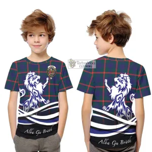 Agnew Tartan Kid T-Shirt with Alba Gu Brath Regal Lion Emblem