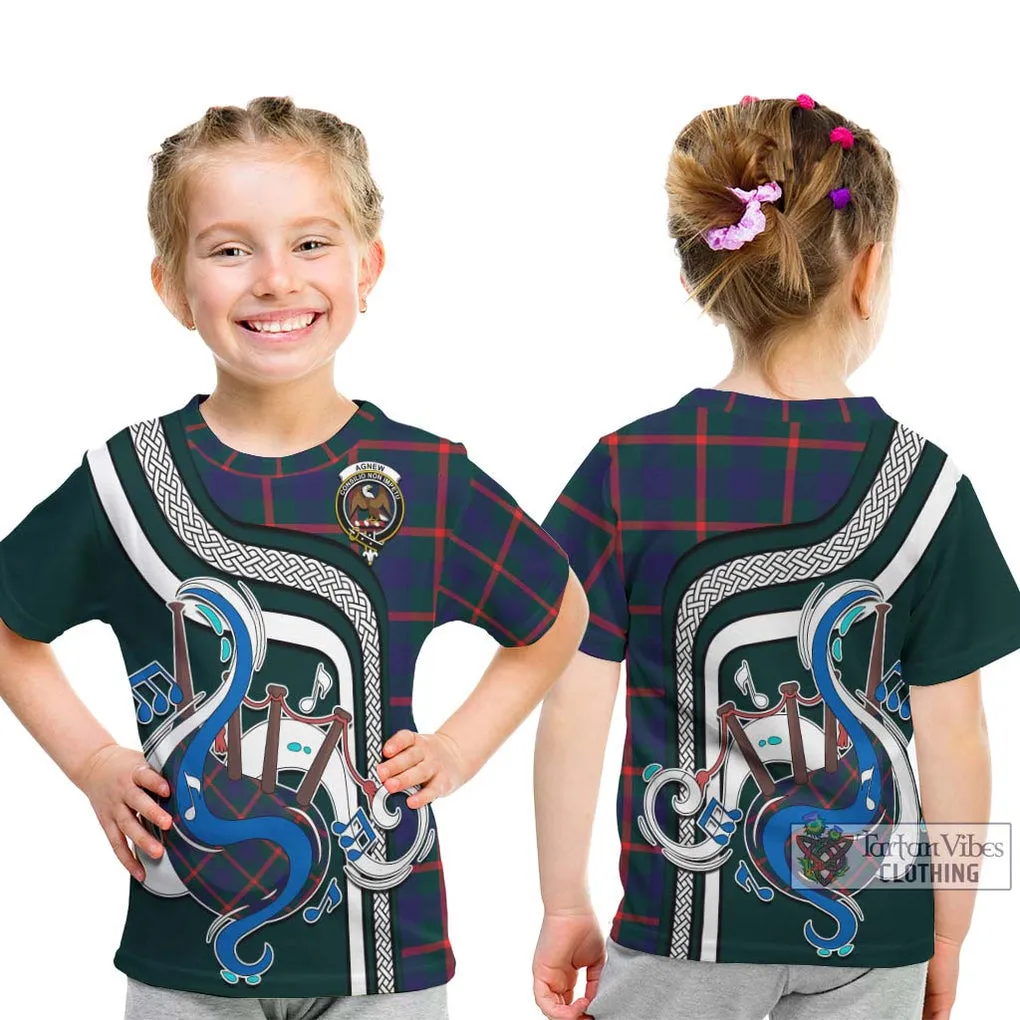 Agnew Tartan Kid T-Shirt with Epic Bagpipe Style