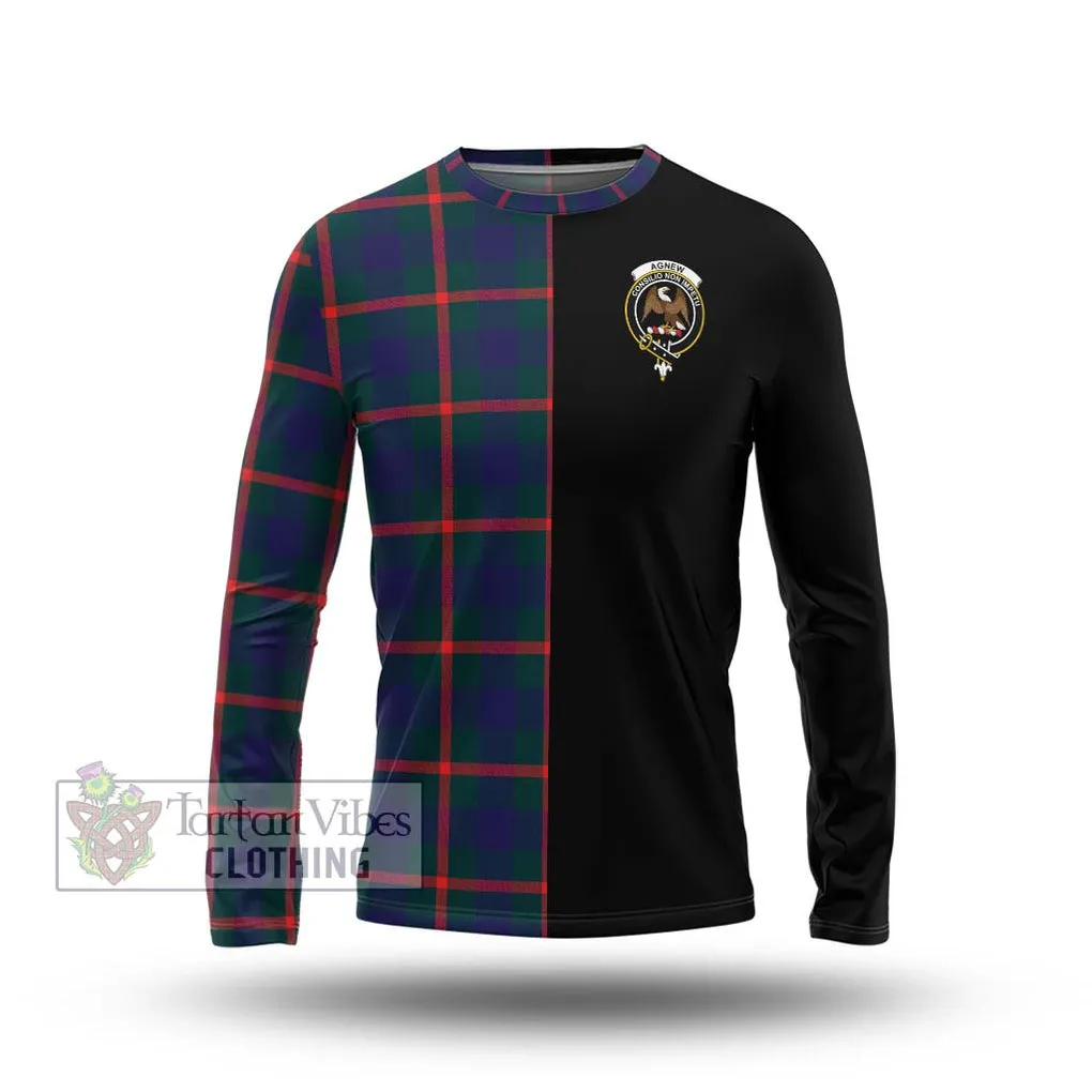 Agnew Tartan Long Sleeve T-Shirt with Family Crest and Half Of Me Style