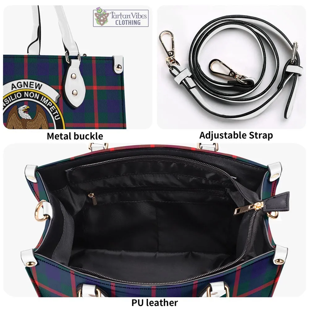 Agnew Tartan Luxury Leather Handbags with Family Crest