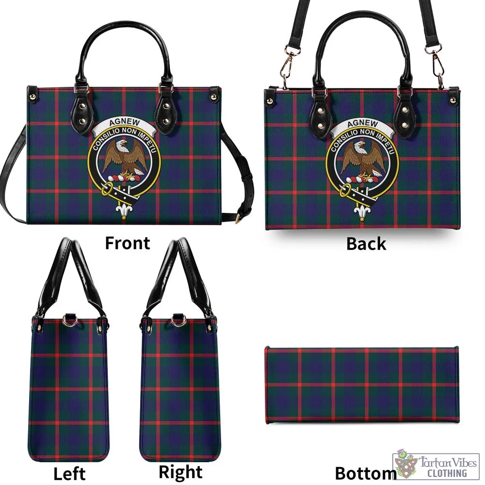 Agnew Tartan Luxury Leather Handbags with Family Crest