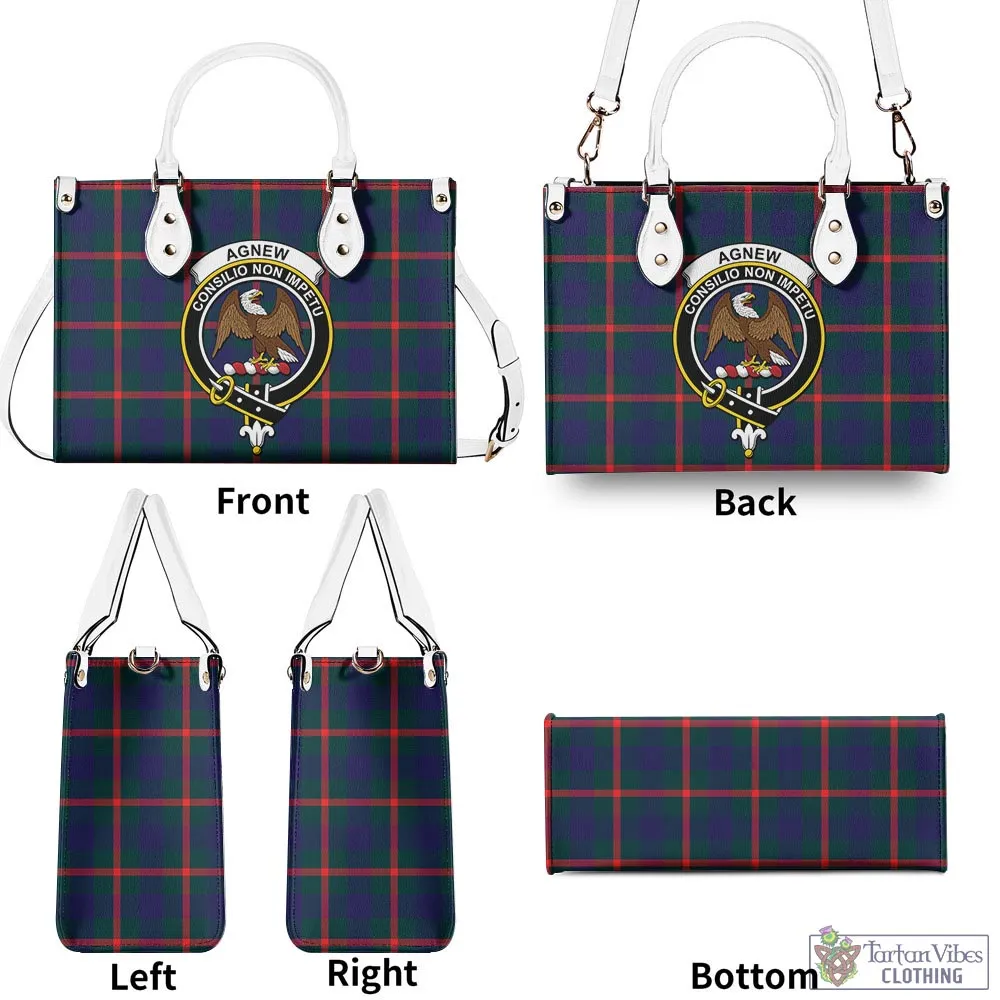 Agnew Tartan Luxury Leather Handbags with Family Crest