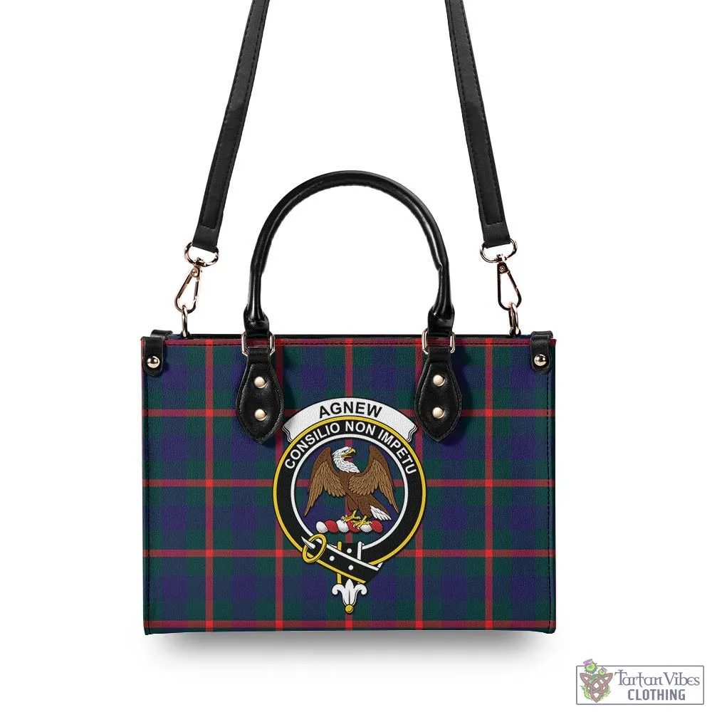 Agnew Tartan Luxury Leather Handbags with Family Crest