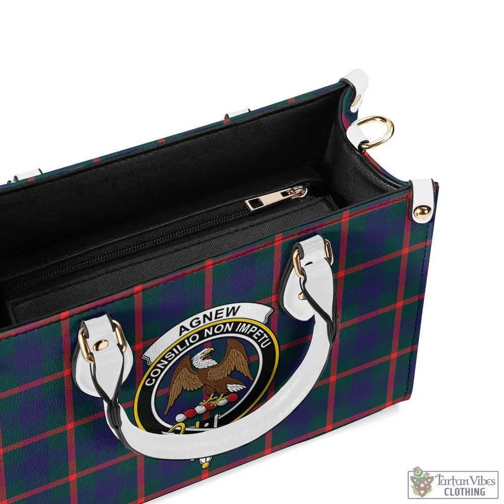 Agnew Tartan Luxury Leather Handbags with Family Crest