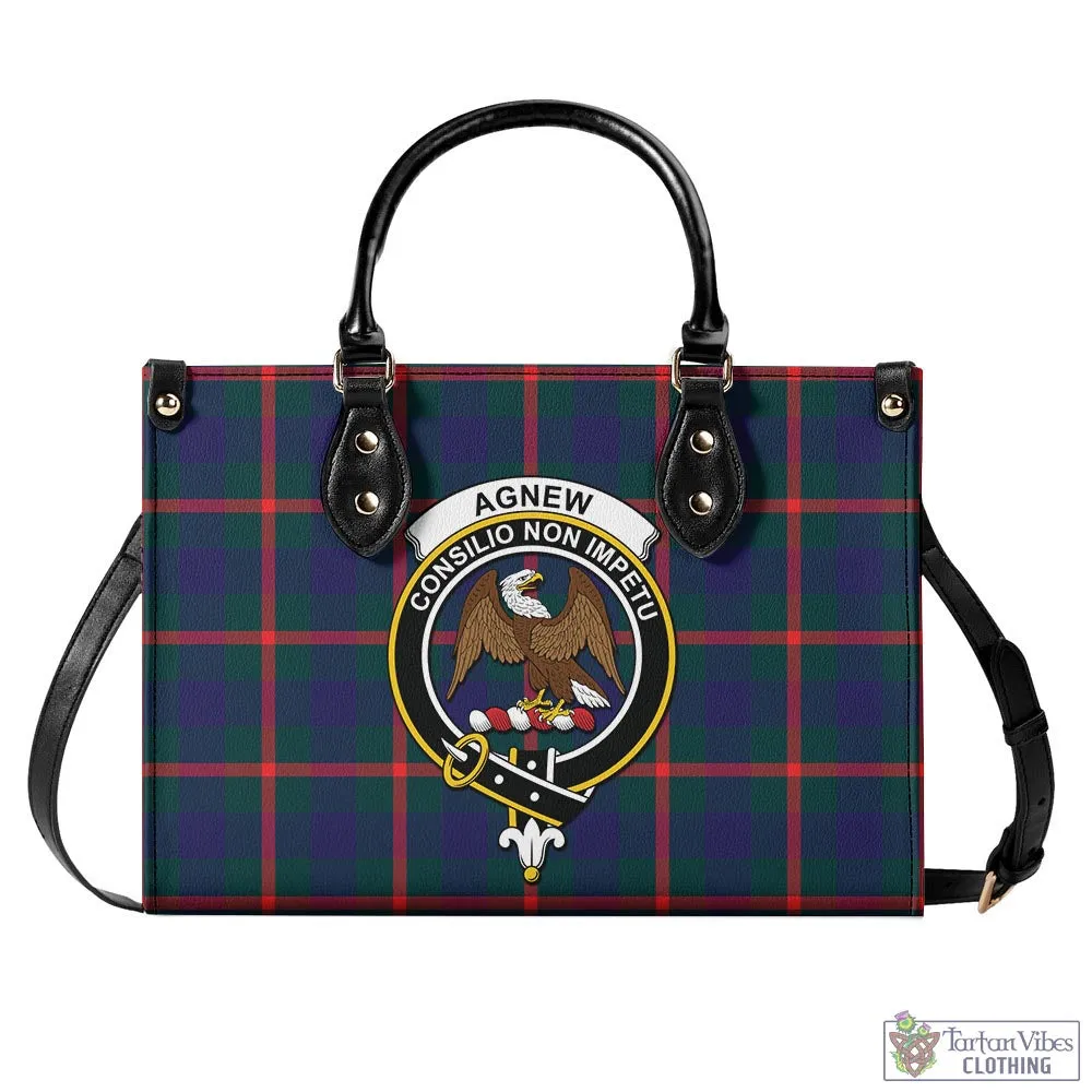 Agnew Tartan Luxury Leather Handbags with Family Crest