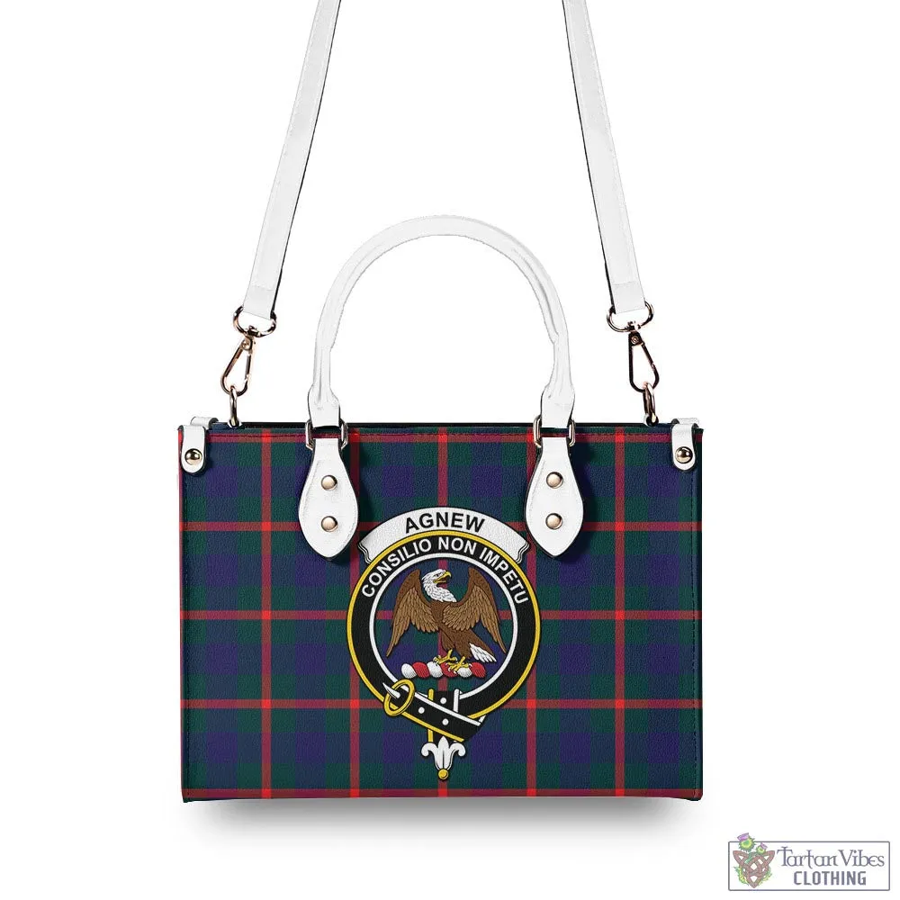 Agnew Tartan Luxury Leather Handbags with Family Crest