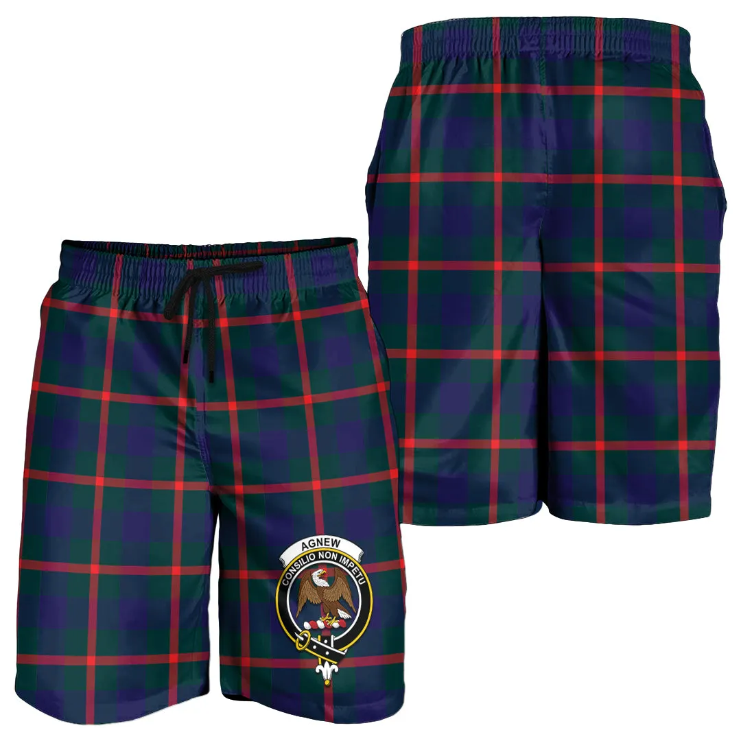 Agnew Tartan Mens Shorts with Family Crest