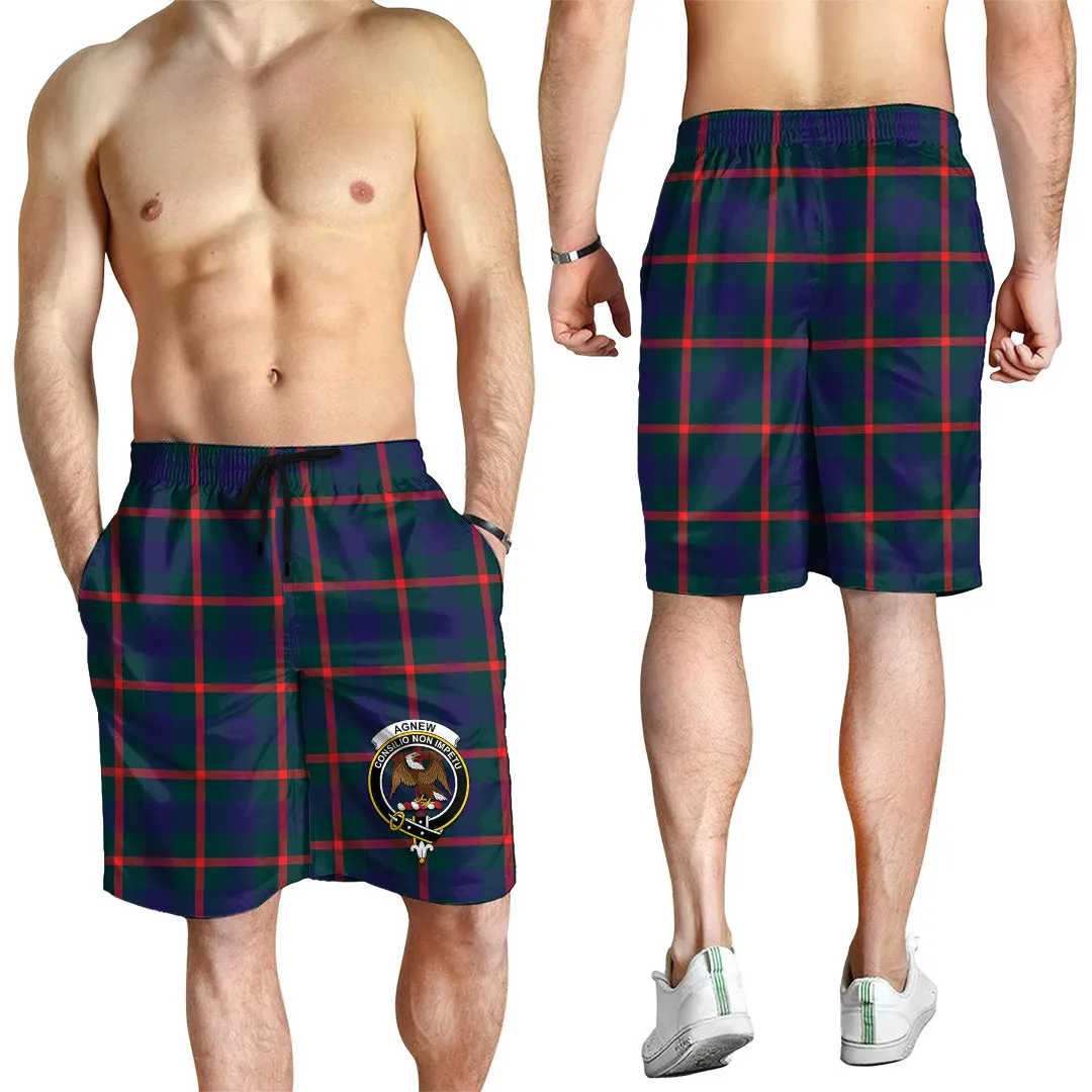 Agnew Tartan Mens Shorts with Family Crest