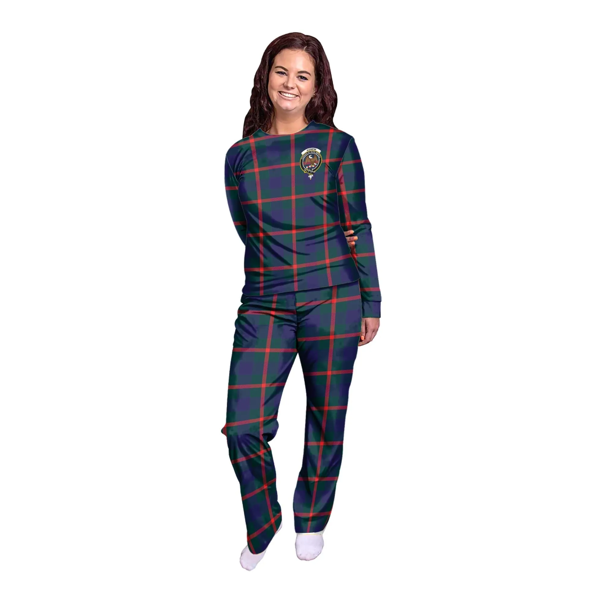 Agnew Tartan Pajamas Family Set with Family Crest