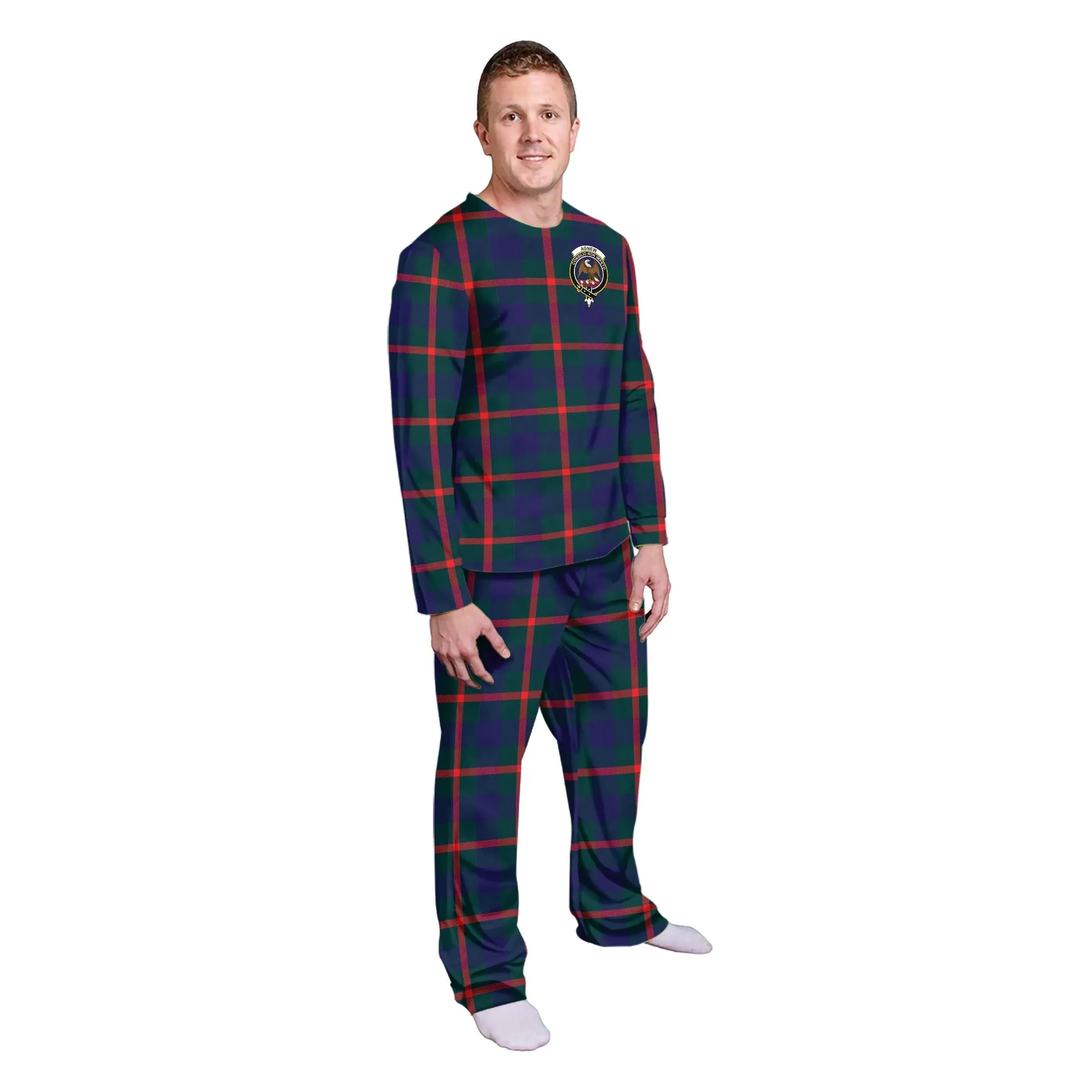 Agnew Tartan Pajamas Family Set with Family Crest