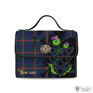 Agnew Tartan Waterproof Canvas Bag with Scotland Map and Thistle Celtic Accents