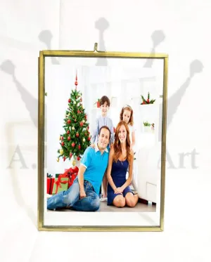 A.H Royal Art Decorative Glass & Brass Folding Table Top Photo Frame (5x7 inch, Golden)