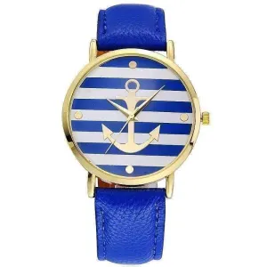 Ahoy!  Anchor Watch in Blue and White Stripes