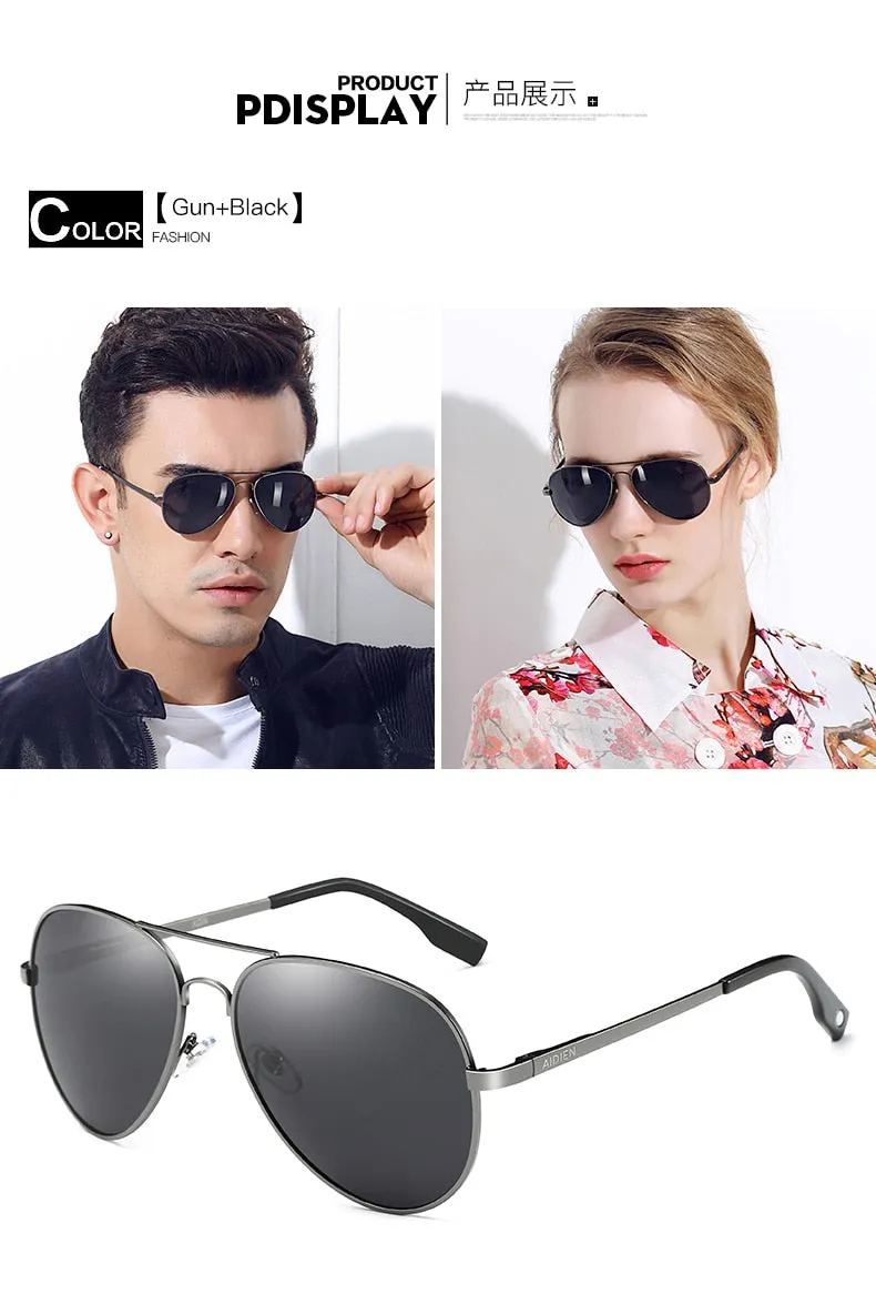 Aidien Unisex Full Rim Alloy Oval Myopic Reading Glasses Sunglasses 6606