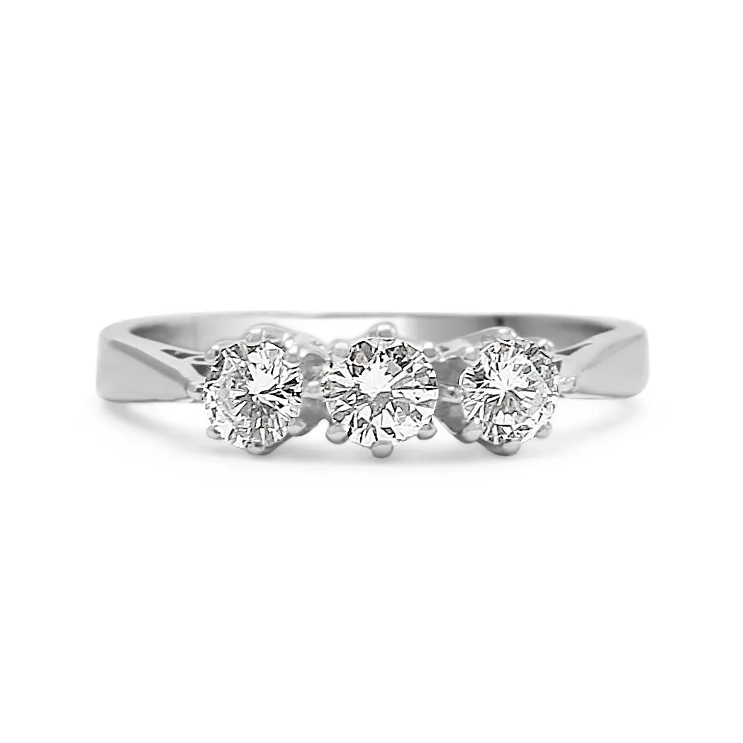 AIG Certificated Trilogy 0.63ct Diamond Ring - Platinum