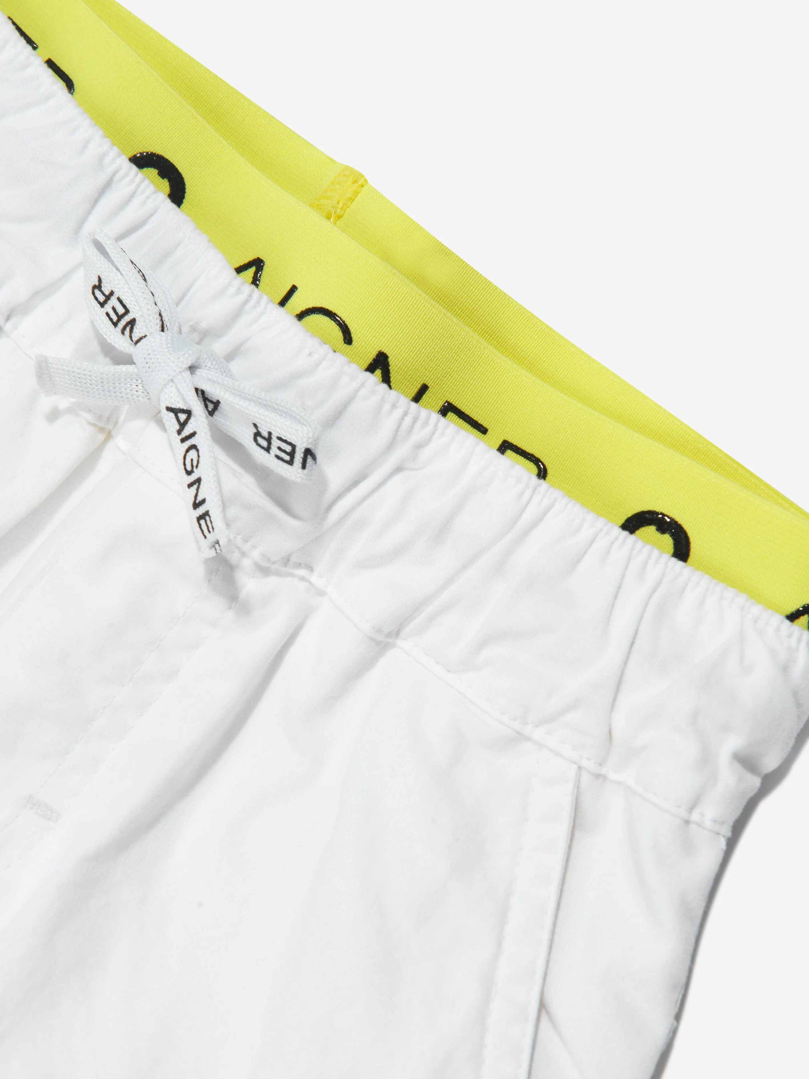 Aigner Boys Embroidered Bermuda Shorts in White