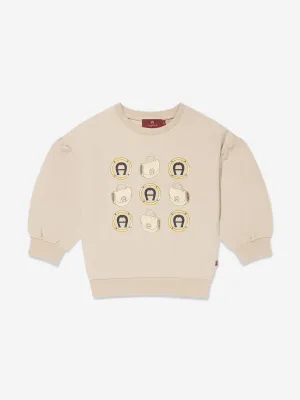 Aigner Girls Bag Print Logo Sweatshirt in Beige