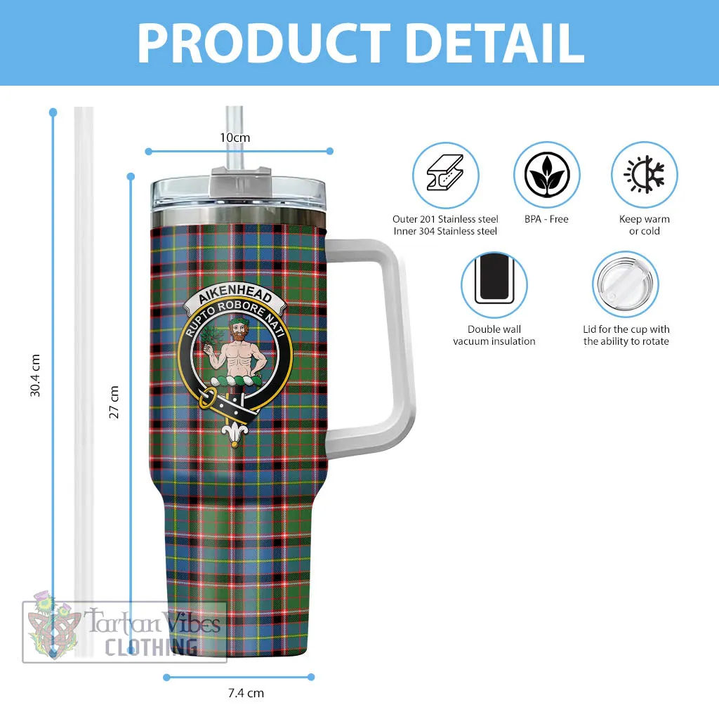 Aikenhead Tartan and Family Crest Tumbler with Handle