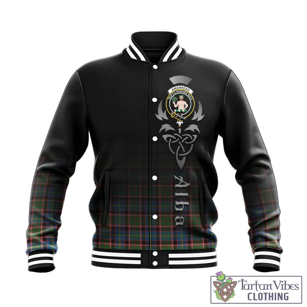 Aikenhead Tartan Baseball Jacket Featuring Alba Gu Brath Family Crest Celtic Inspired