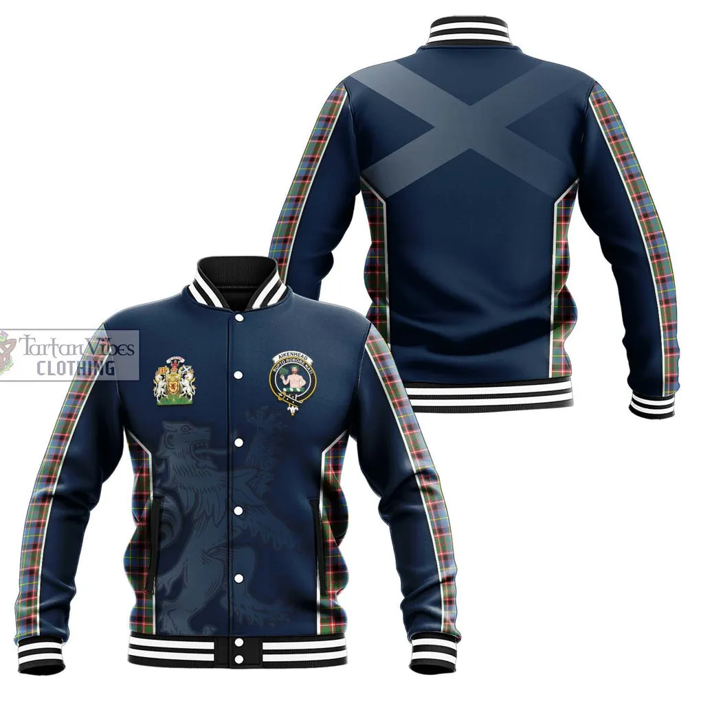 Aikenhead Tartan Baseball Jacket with Family Crest and Lion Rampant Vibes Sport Style