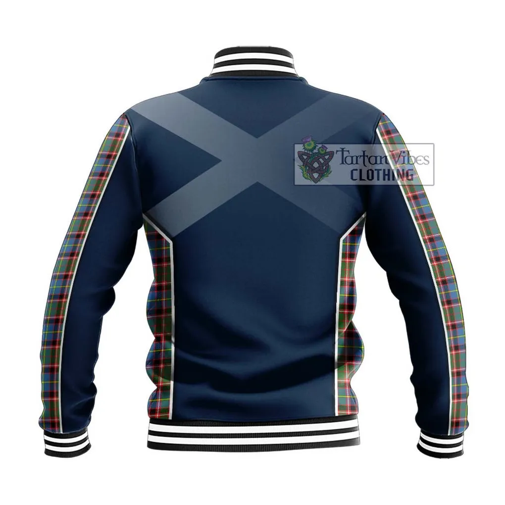 Aikenhead Tartan Baseball Jacket with Family Crest and Lion Rampant Vibes Sport Style