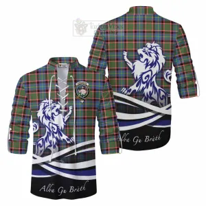 Aikenhead Tartan Ghillie Kilt Shirt with Alba Gu Brath Regal Lion Emblem