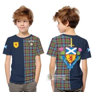 Aikenhead Tartan Kid T-Shirt Alba with Scottish Lion Royal Arm Half Style