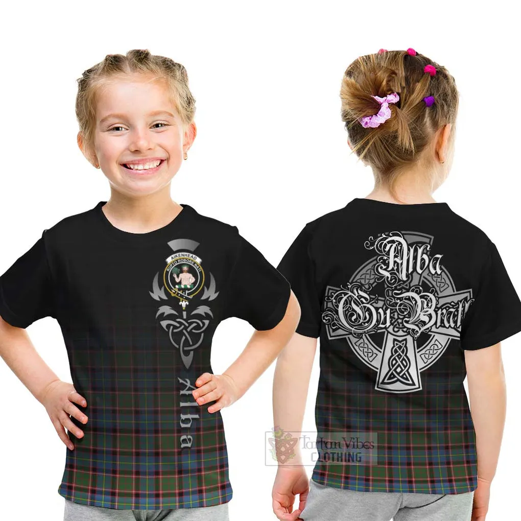 Aikenhead Tartan Kid T-Shirt Featuring Alba Gu Brath Family Crest Celtic Inspired