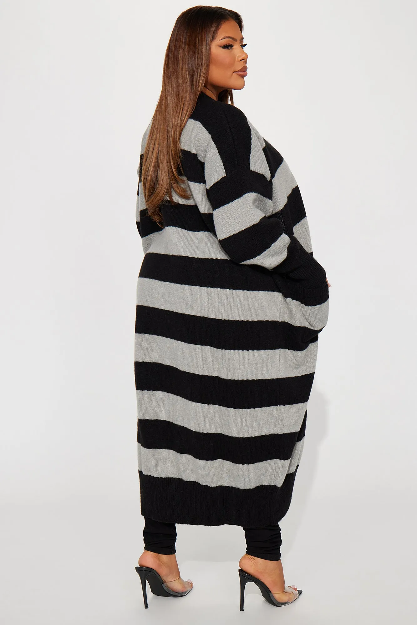 Ailish Striped Cardigan - Black/combo