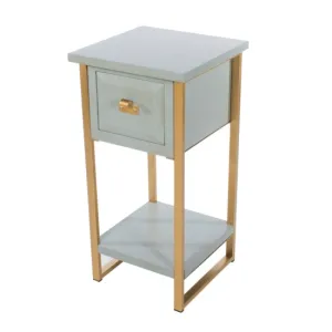 Ainsley 1 Drawer End Table Pale Blue