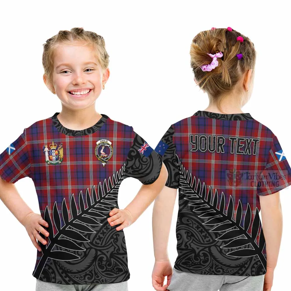 Ainslie Crest Tartan Kid T-Shirt with New Zealand Silver Fern Half Style