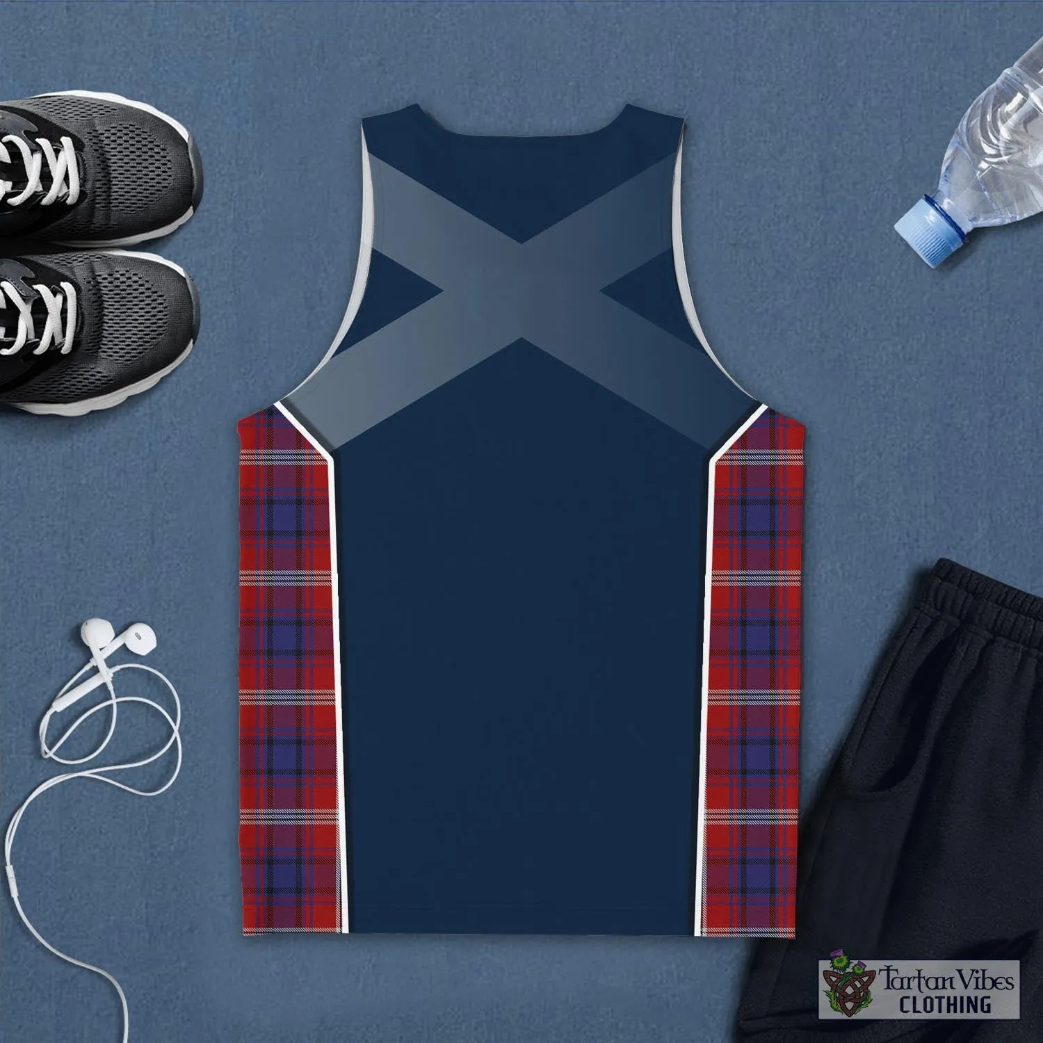 Ainslie Tartan Men's Tanks Top with Family Crest and Scottish Thistle Vibes Sport Style