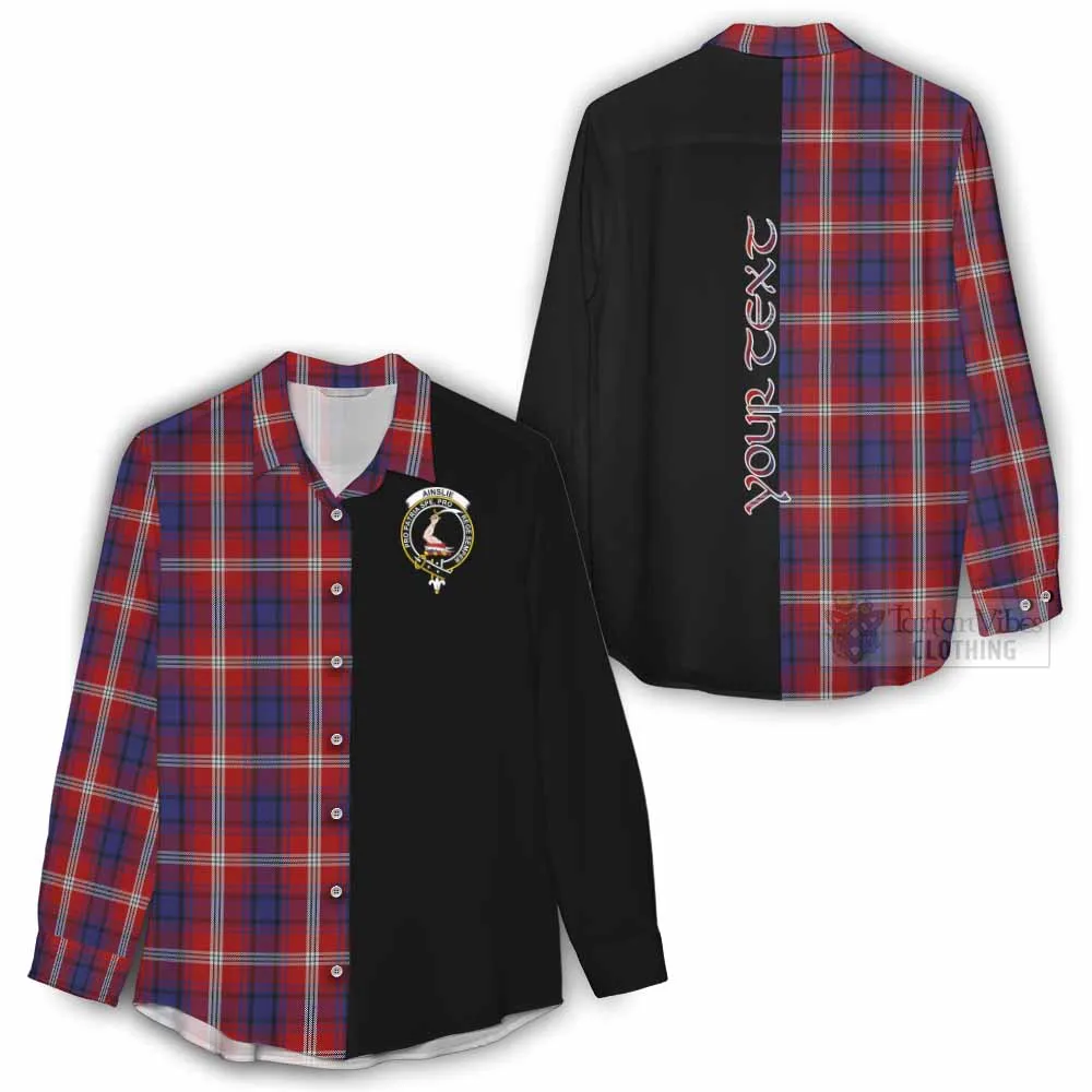 Ainslie Tartan Women's Casual Shirt with Family Crest and Half Of Me Style