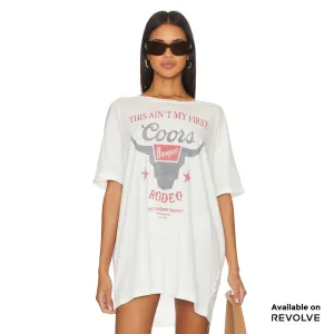 Ain'T My First Coors Rodeo - Oversized Tee - White