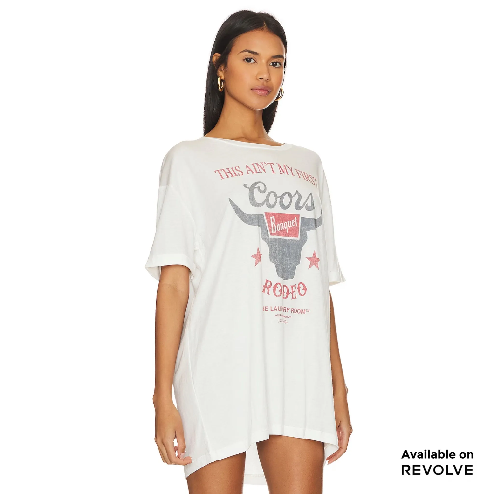 Ain'T My First Coors Rodeo - Oversized Tee - White