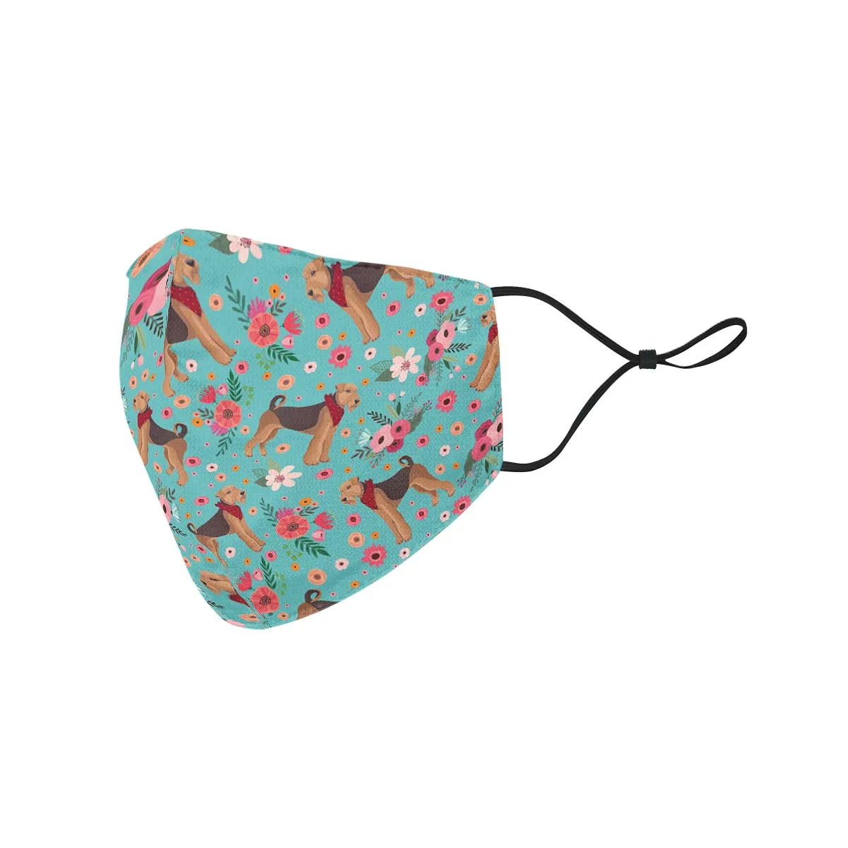 Airedale Terrier Flower Face Cover