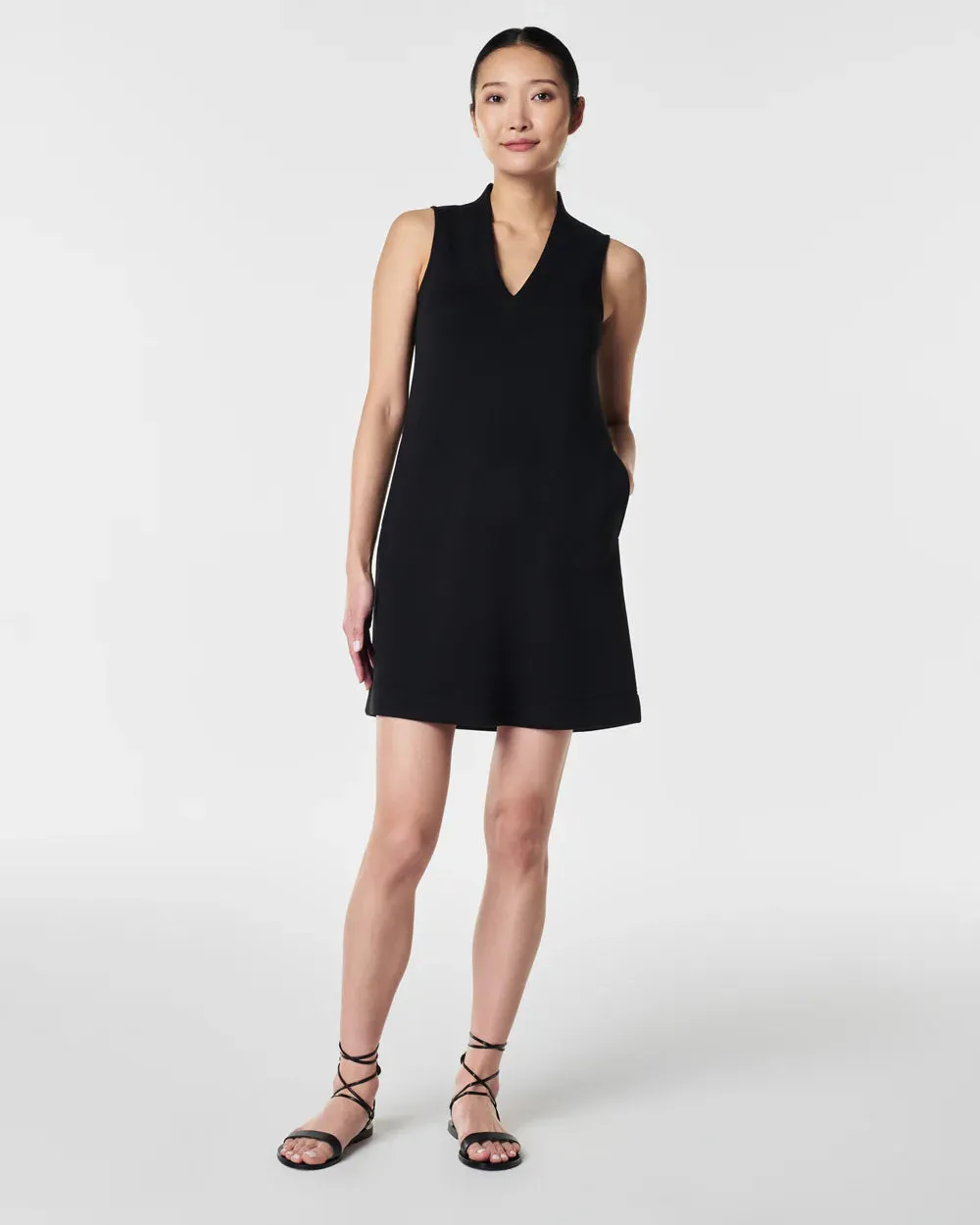 AirEssentials V-Neck Very Black Mini Dress