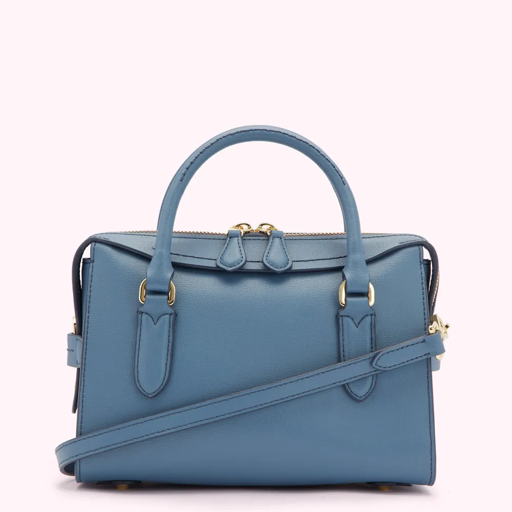 AIRFORCE BLUE LEATHER SMALL DYLAN HANDBAG