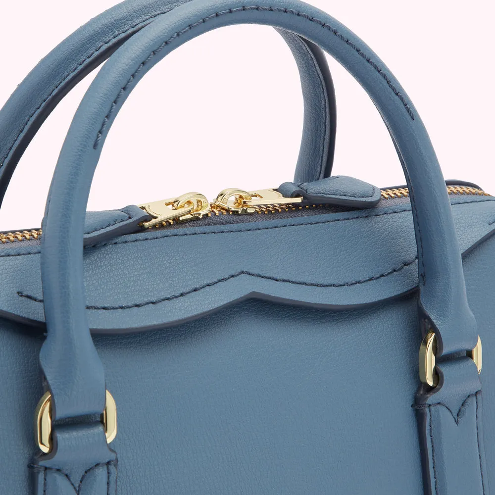 AIRFORCE BLUE LEATHER SMALL DYLAN HANDBAG