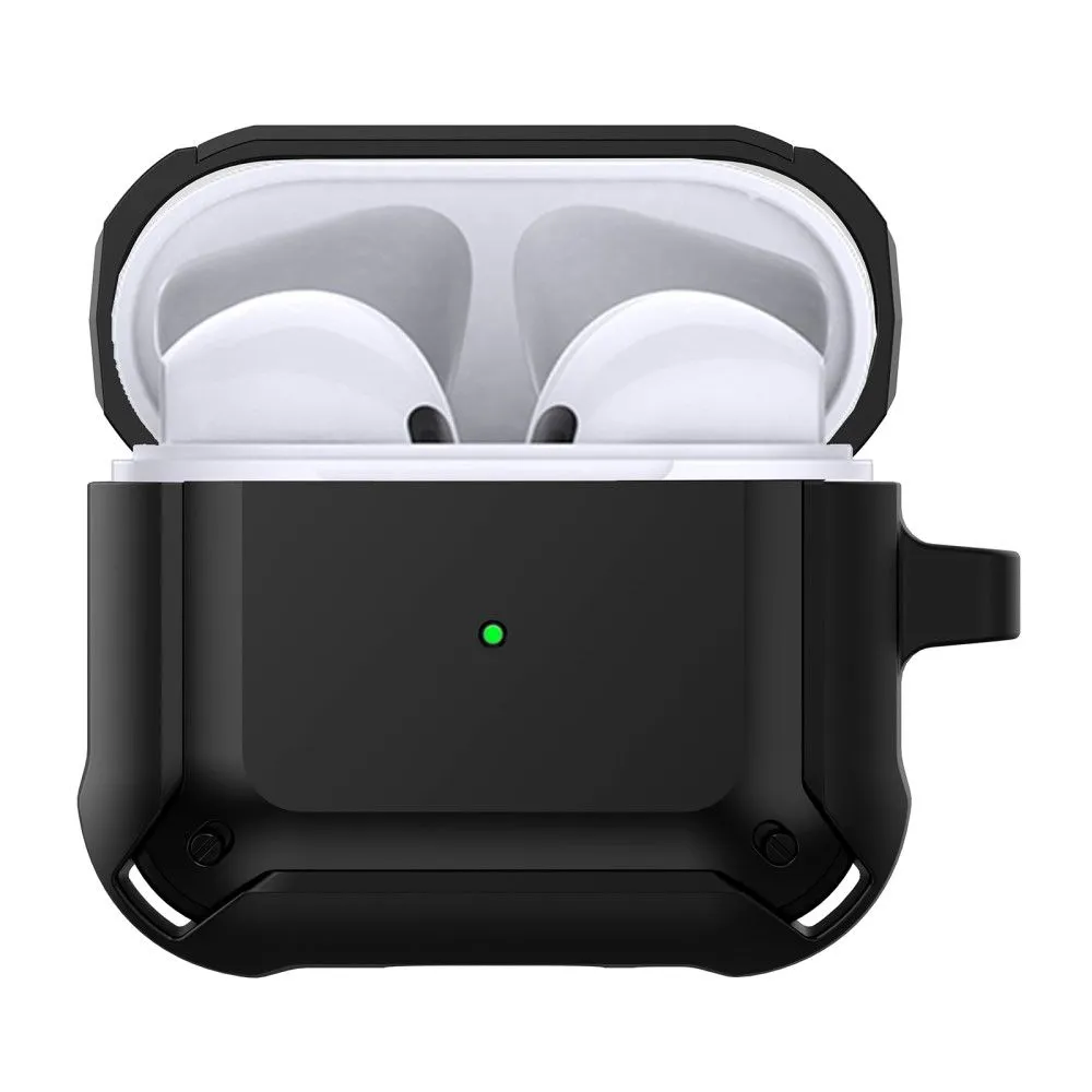 AirPods 3 armor TPU case with keychain - Black / Black