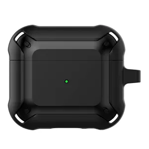 AirPods 3 armor TPU case with keychain - Black / Black