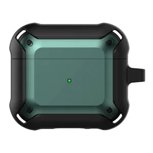 AirPods 3 armor TPU case with keychain - Black / Green