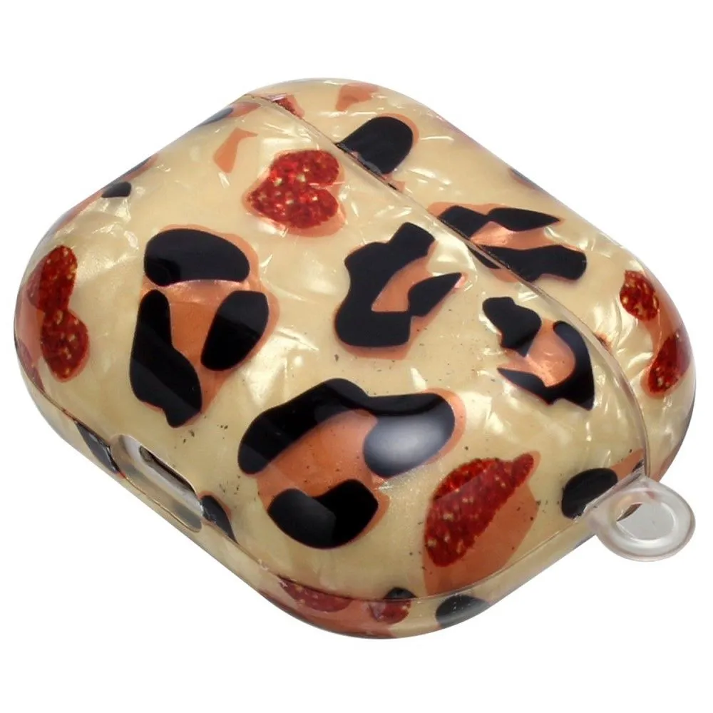 AirPods 3 pattern printing case with lanyard - Yellow Leopard