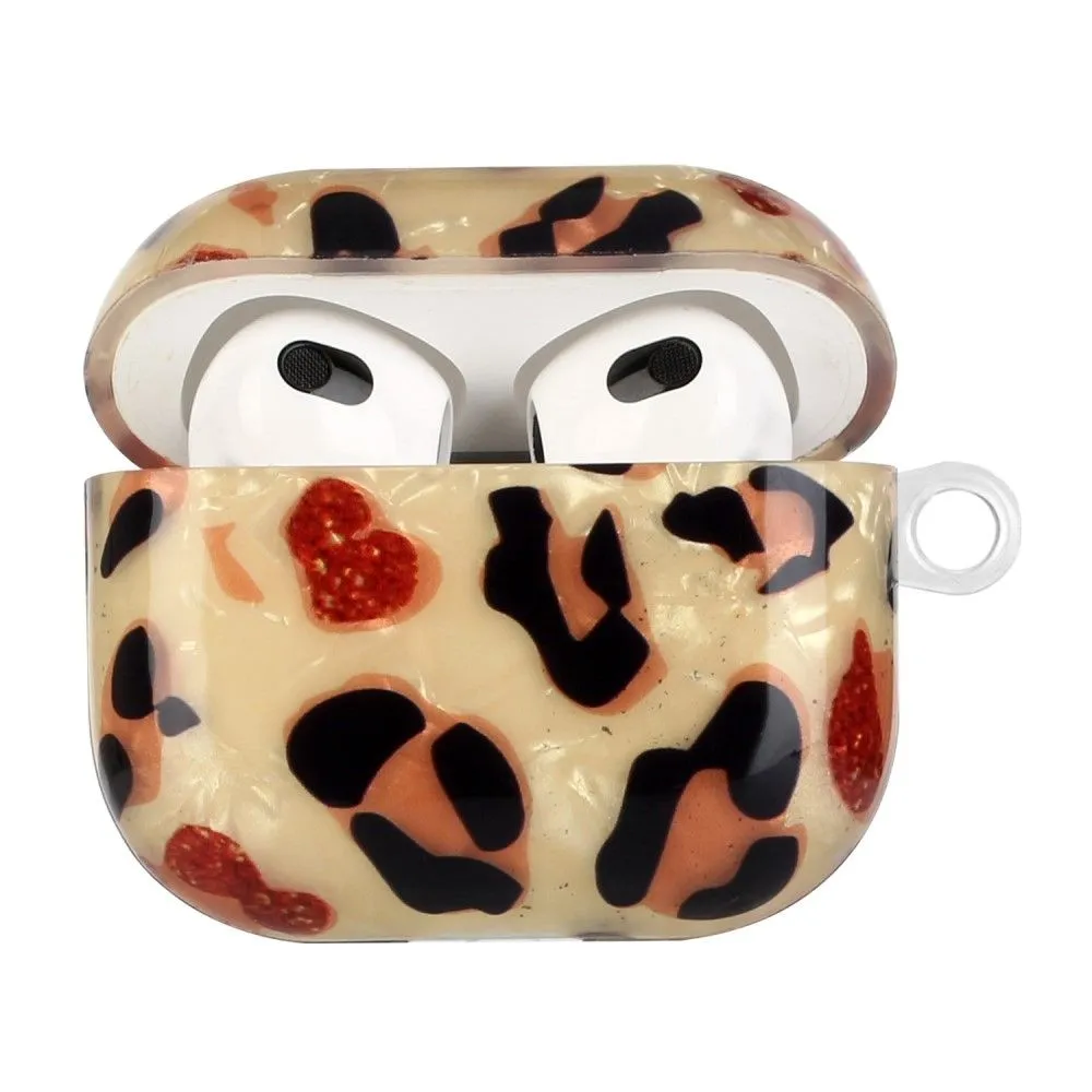 AirPods 3 pattern printing case with lanyard - Yellow Leopard