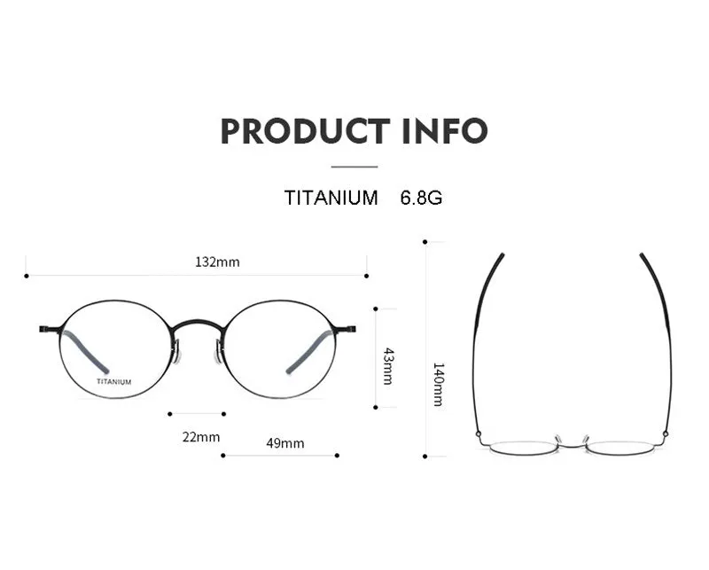 Aissuarvey Men's Full Rim Small Round Titanium Eyeglasses 494322