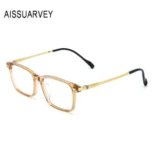 Aissuarvey Titanium Acetate Plated Full Rim Frame Men's Eyeglasses