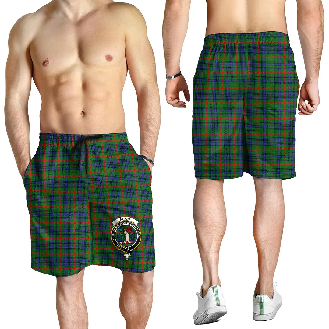 Aiton Tartan Mens Shorts with Family Crest