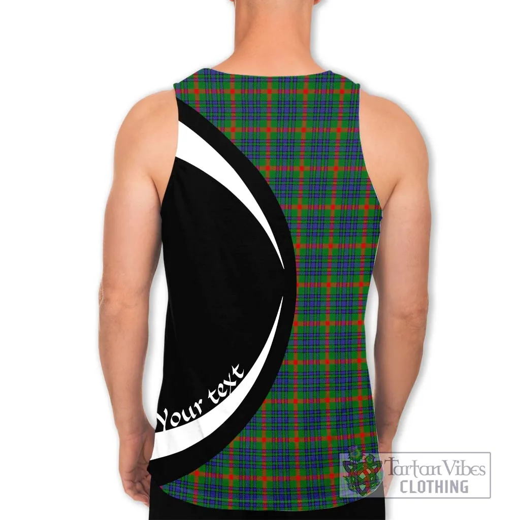 Aiton Tartan Men's Tank Top with Family Crest Circle Style