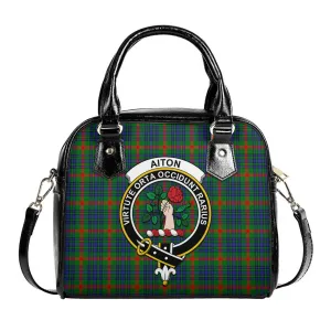 Aiton Tartan Shoulder Handbags with Family Crest