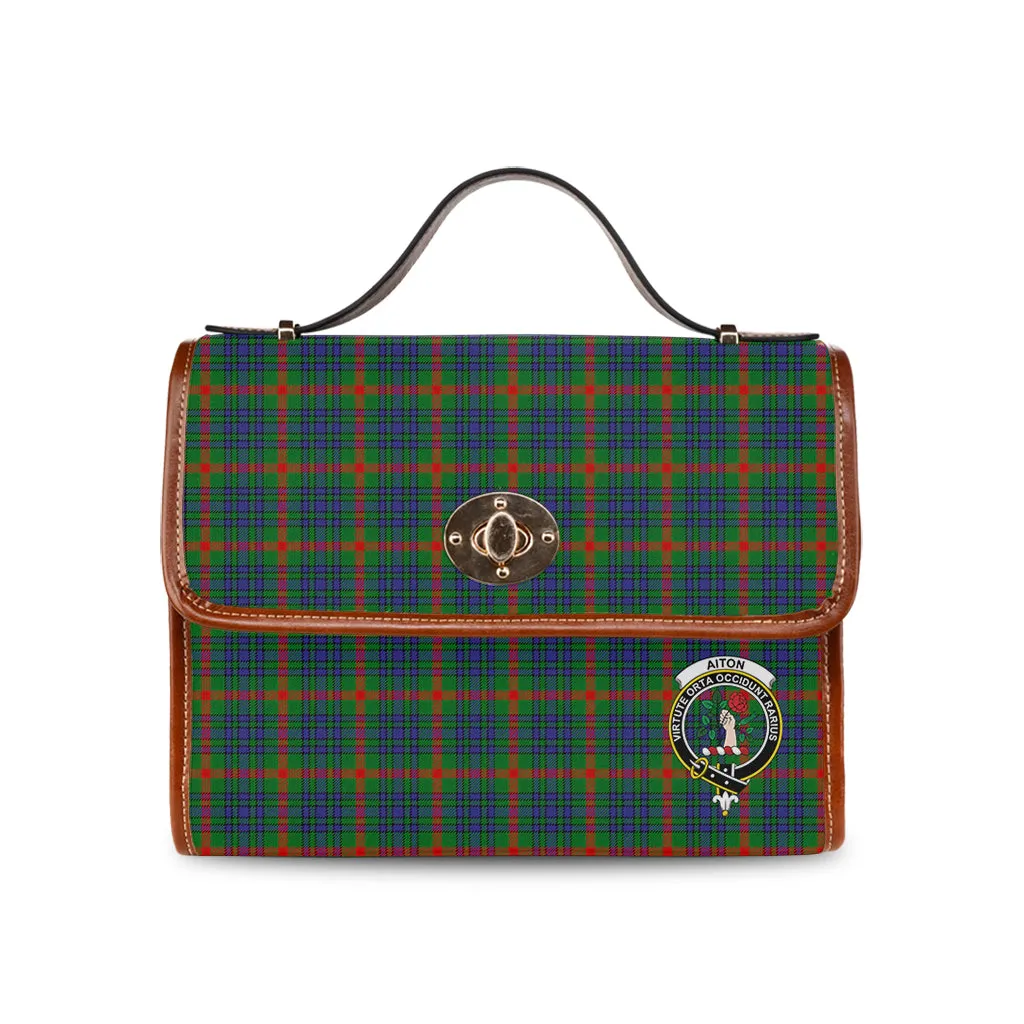 Aiton Tartan Waterproof Canvas Bag with Family Crest